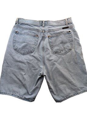 sz 34 1990's Vintage Denim Dad Shorts Structure Jeans Light Blue Wash Mens